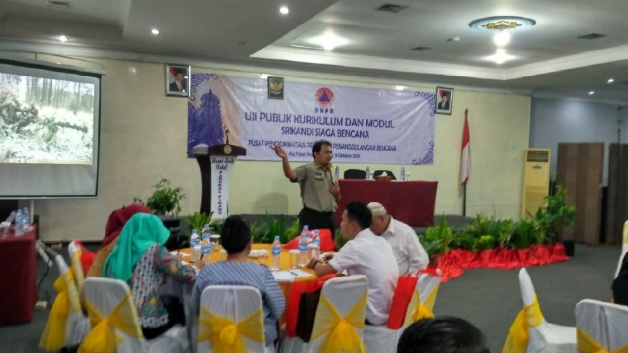 kegiatan Uji Publik Kurikulum dan Modul Srikandi Siaga Bencana, di PIA Hotel Pangkalpinang Bangka Belitung, Rabu (09/10/2019).