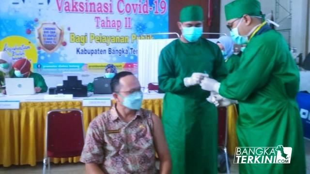 Bupati dan Wabup Bangka Tengah Serta ASN di Vaksin Tahap 2