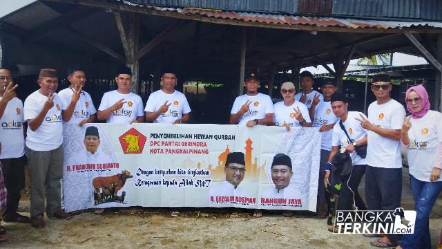 Idul Adha 1443 H, DPC dan Kader Gerindra Pangkalpinang kurban 1 Ekor Sapi dan 1 Ekor kambing