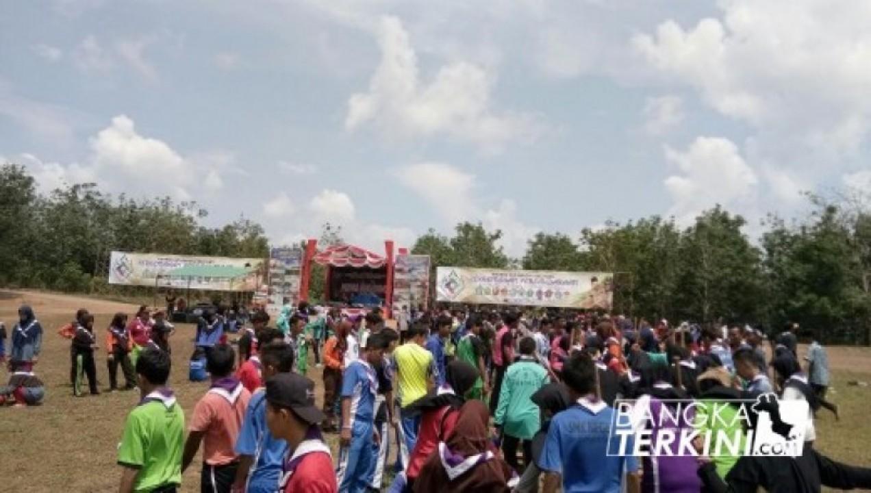 Outbound Bangka -- Perkemahan Persaudaraan Gerakan Pramuka terlihat meriah, saat Kegiatan Outbound yang di Fasilitasi oleh Zoro Outbound, 27 april - 01 Mei 2018, di Balun Ijuk, Kabupaten Bangka Induk.