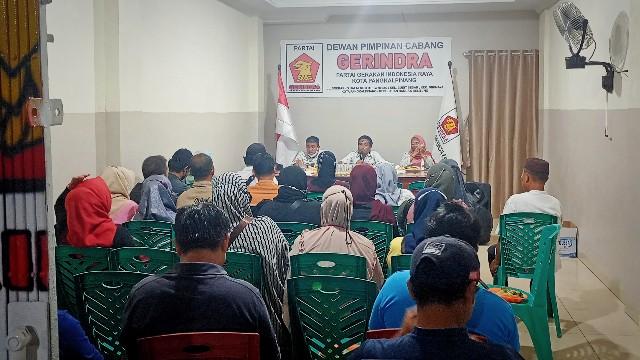 Rapat Konsolidasi dan pemantapan pelantikan DPC Gerindra Pangkalpinang, Minggu (13/03/2022).