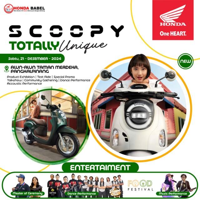 Main Dealer Honda Babel PT Asia Surya Perkasa akan menggelar Regional Public Launching New Honda Scoopy 2024 pada hari Sabtu, 21 Desember 2024 mendatang.