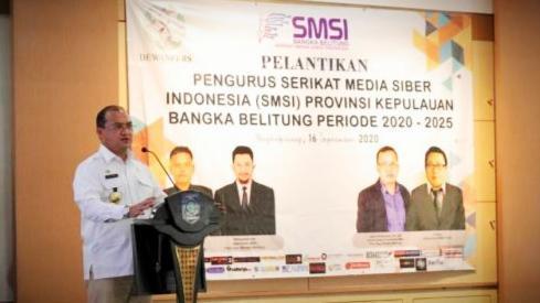 Pelantikan SMSI Bangka Belitung 2020-2025, Rabu (16/09/2020).