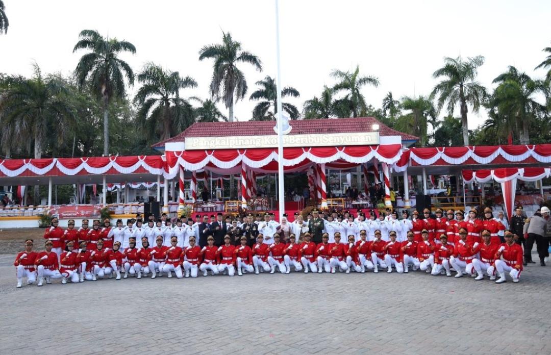 Hadiri Penurunan Bendera Merah Putih, Pj Wako Budi Utama Ungkapkan Kebanggaannya Kepada Paskibraka Kota Pangkalpinang