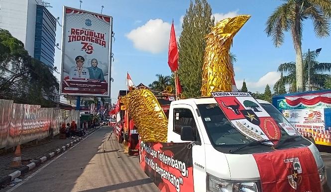 Meriahkan HUT RI ke 78, Pemuda Pancasila Babel Ramaikan Pawai/Karnaval Kendaraan Hias