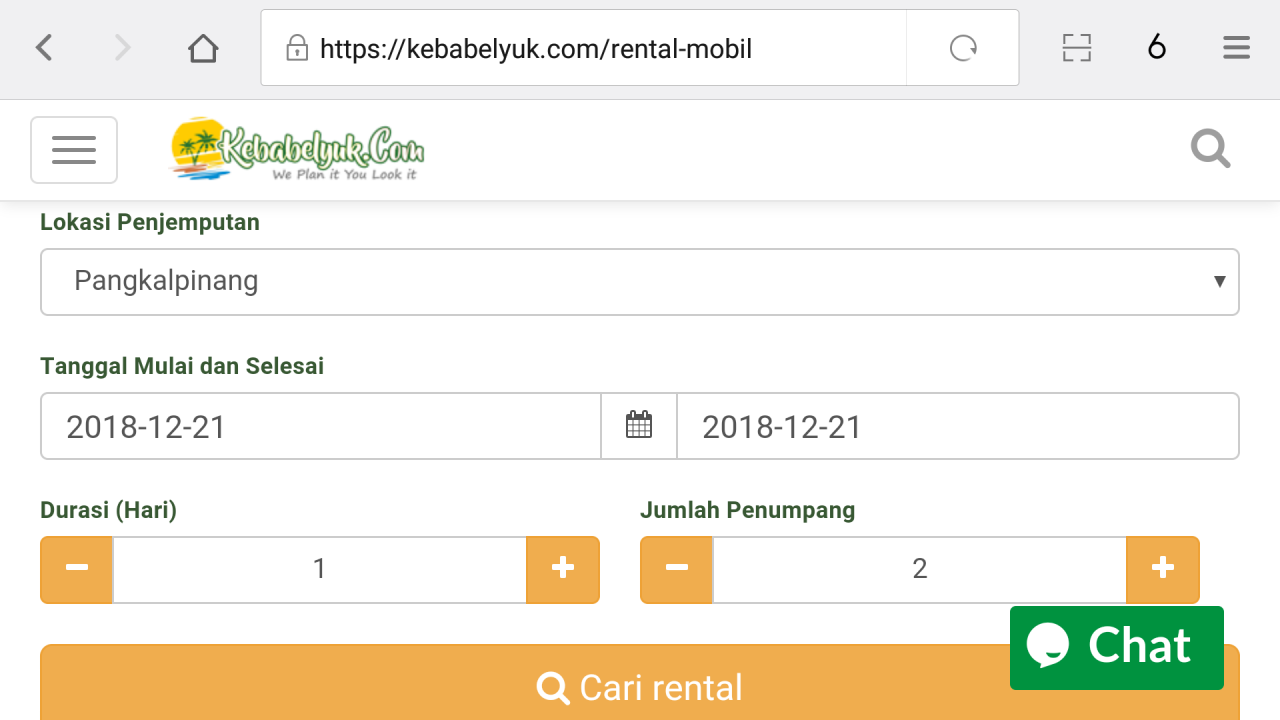 Kebabelyuk Keluarkan Layanan Rental Mobil Di Bangka Belitung