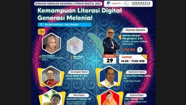 'Kemampuan Literasi Digital Generasi Milenial' Webinar Literasi Kabupaten Bangka