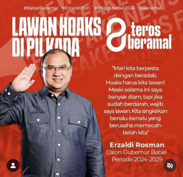 Ketua PEKA Babel, Tegaskan Keberhasilan Erzaldi Rosman dan Sesalkan Maraknya Hoaks di Media Sosial