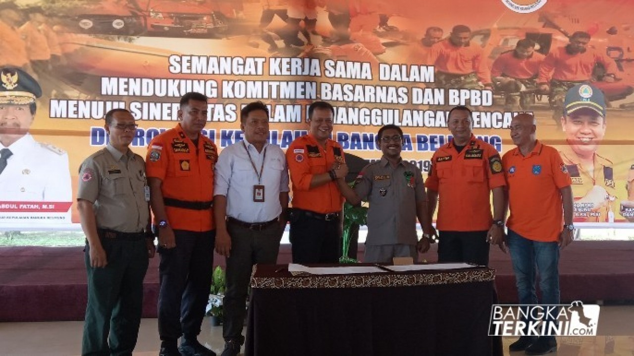 Kerjasama BPBD Babel dan Basarnas menggelar latihan bersama penanggulangan bencana