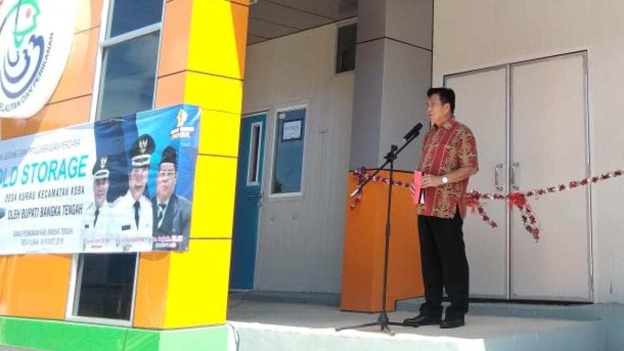 Tempat penyimpanan ikan Cold Storage TPI Desa Kurau Bangka Tengah, diresmikan oleh Bupati Bangka Tengah, Ibnu Saleh, Jum'at (07/03/2019).