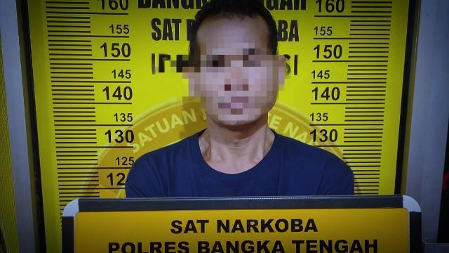 Polres Bangka Tengah Berhasil Tangkap Bandar Narkoba Jenis Sabu di Sungai Selan Atas