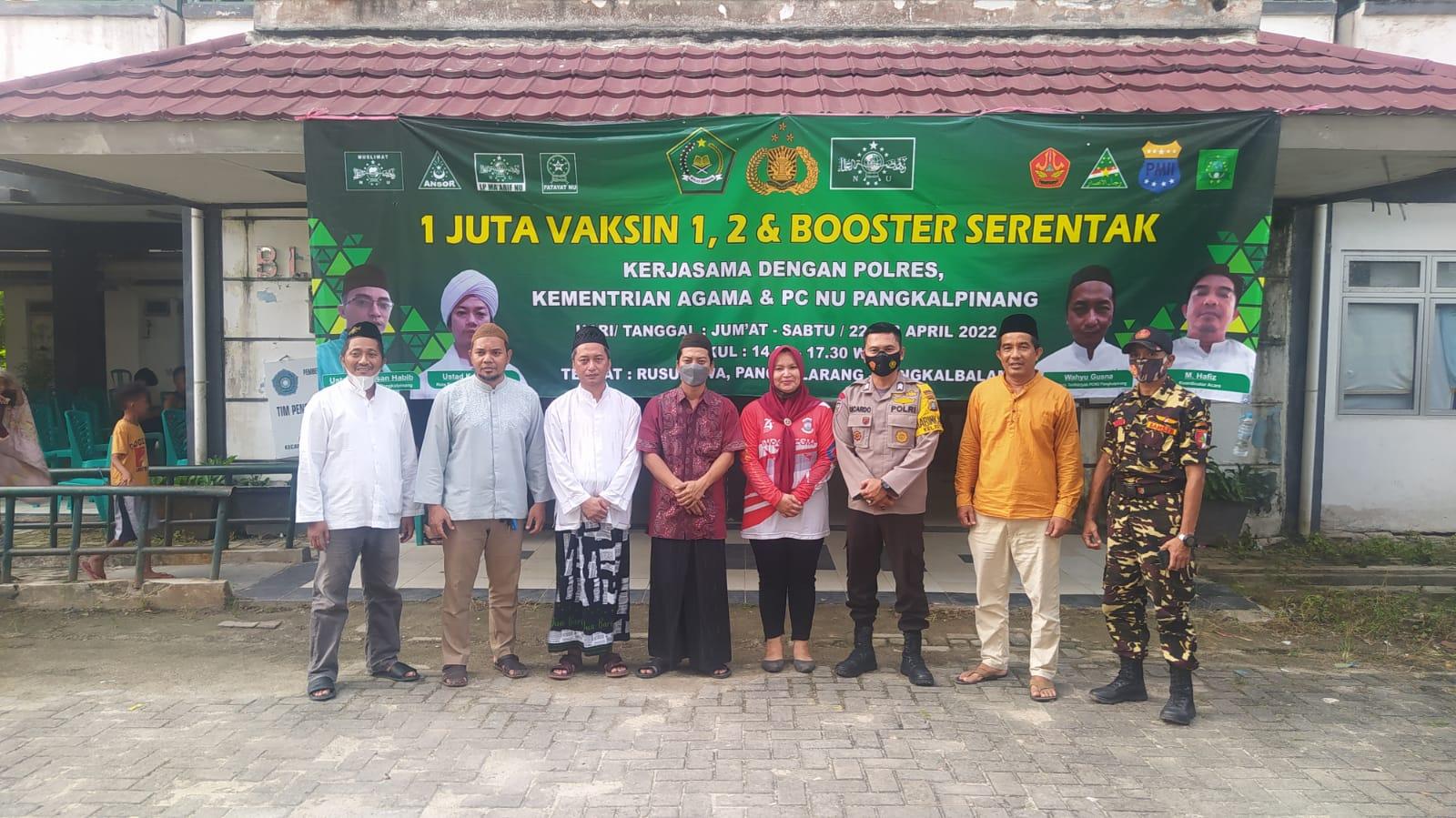 PC NU Pangkalpinang, Polres Pangkalpinang dan Kementerian Agama Pangkalpinang gelar Program 1 Juta Vaksin yang merupakan kerjasama PBNU, POLRI dan Kemenag RI.