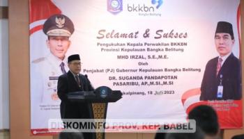 Kukuhkan Kepala Perwakilan BKKBN Babel, Pj Gubernur Suganda Harapkan Sinergitas,