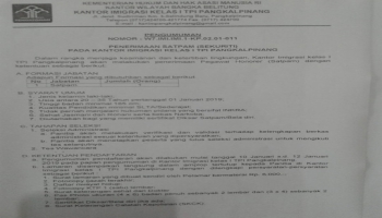 Bangka Terkini, Pangkalpinang --- Informasi Lowongan Pekerjaan di Bangka Belitung, untuk formasi satpam 1 orang,