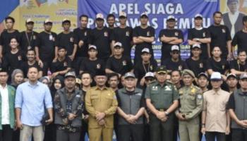 BANGKA TENGAH - Badan Pengawas Pemilihan Umum (Bawaslu) Kabupaten Bangka Tengah menggelar Apel Siaga Pengawas,