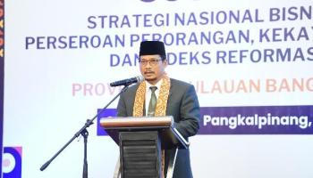 Pj Gubernur Babel Safrizal Buka Sosialisasi Strategi Nasional Bisnis dan,