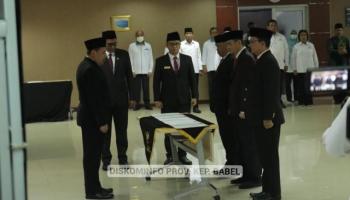 Pj Gubernur Suganda Hadiri Pelantikan dan Pengangkatan Sumpah Janji Kepala,