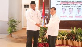 Pj Safrizal Hadiri Pelantikan Pengurus PMI Babel 2023-2029