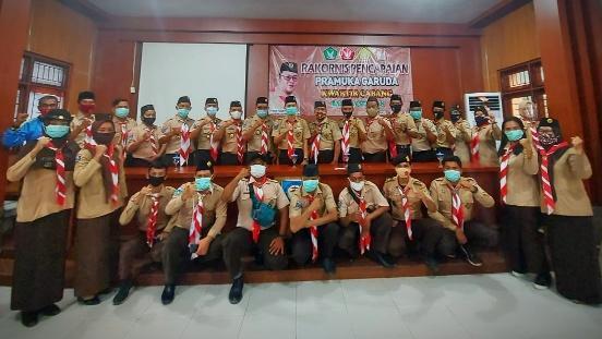 Rakornis Kwarcab Pramuka Bangka Selatan, di gedung pertemuan dinas pendidikan dan kebudayaan Bangka Selatan, Rabu (30/12/2020).