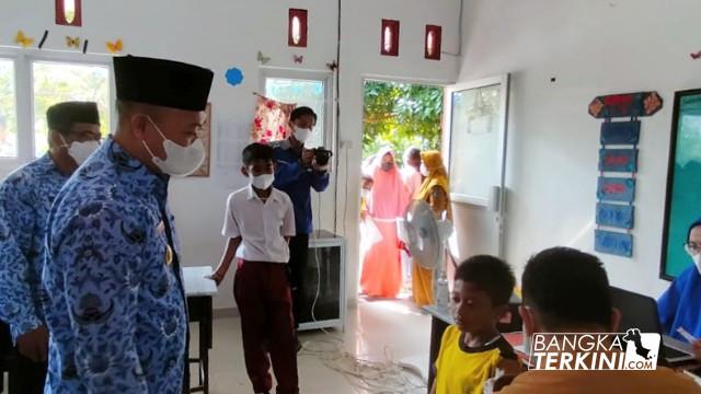 Wakil Bupati Herry Erfian Bersama Polres Bangka Tengah, Pantau Vaksinasi Anak Usia 6-11 tahun